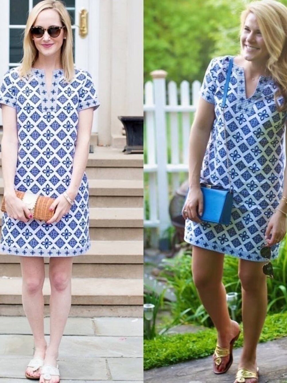 Vineyard Vines Blue and White Printed Mini Dress